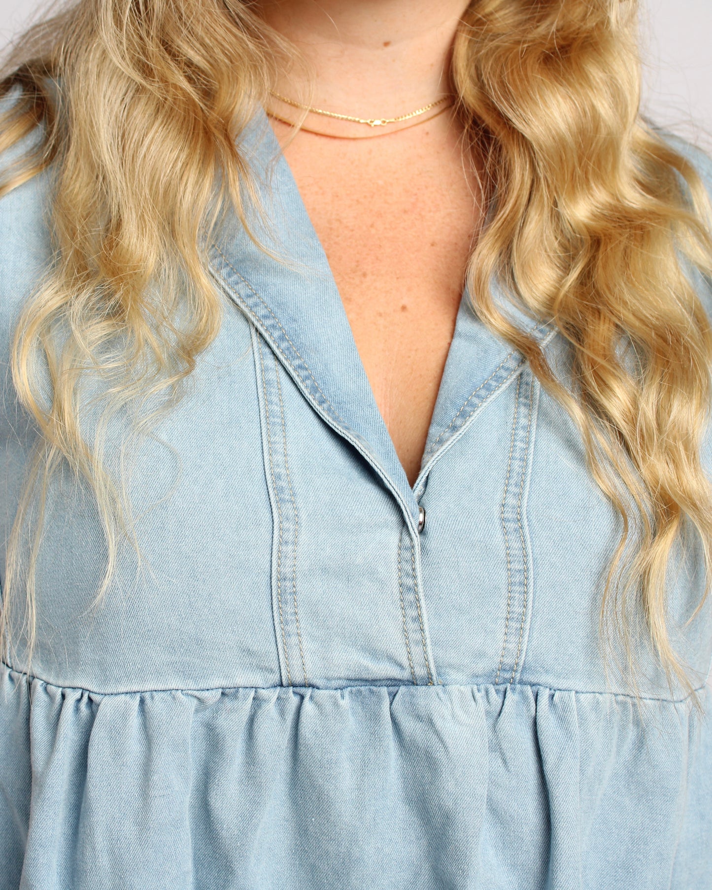 Babydoll Blue Denim Mini Dress