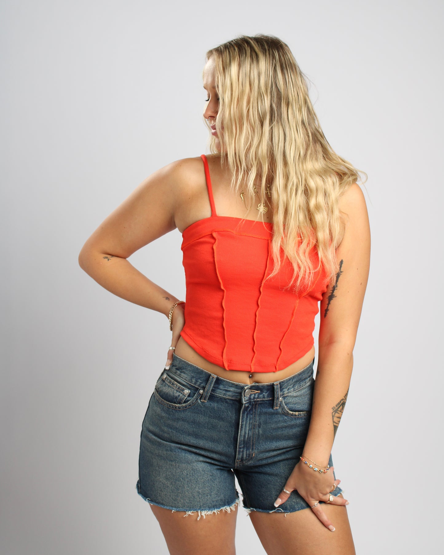 Coral Red Cami Top