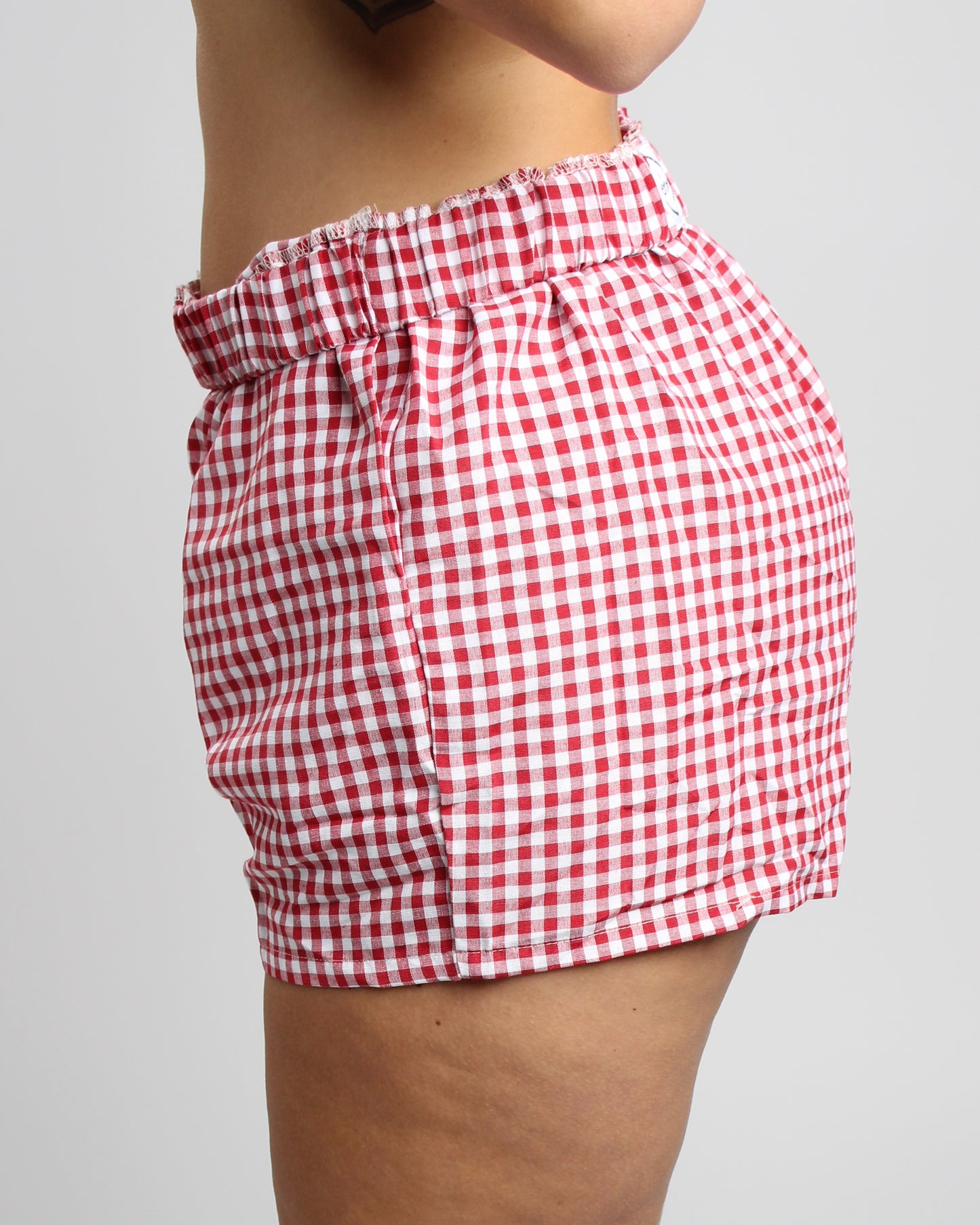 Gingham Red High Waisted Shorts