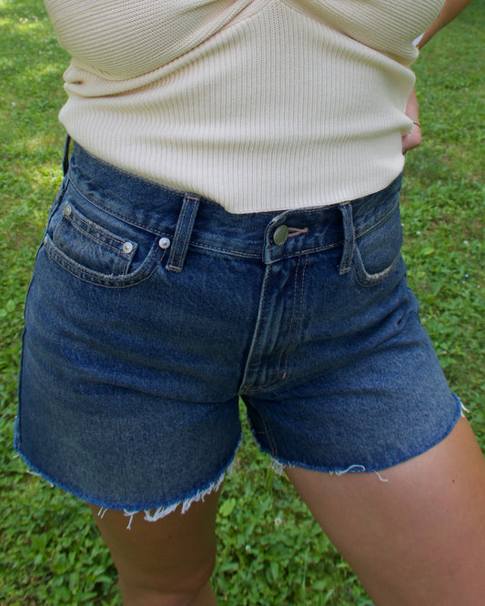 Blue Dark Wash Jean Shorts