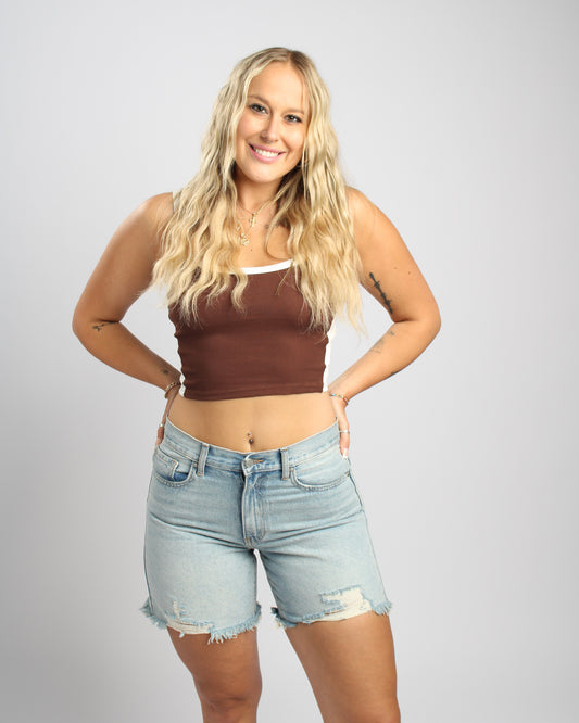 Bliss Brown Cami Cropped Top