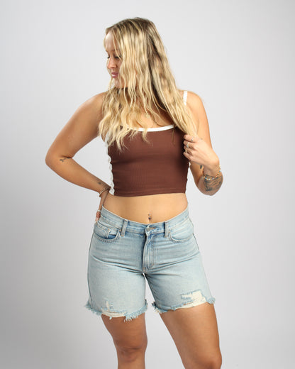 Bliss Brown Cami Cropped Top