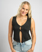 Breezy Black Knitted Tank Top