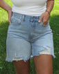 Slightly Distressed Blue Jean Shorts