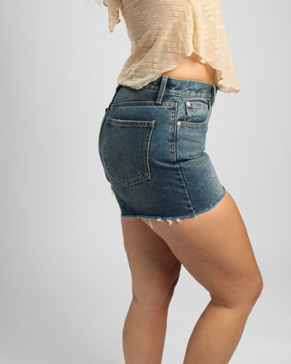 Blue Dark Wash Jean Shorts
