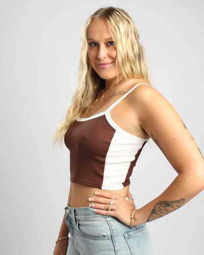 Bliss Brown Cami Cropped Top