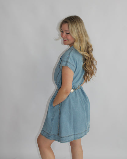 Babydoll Blue Denim Mini Dress