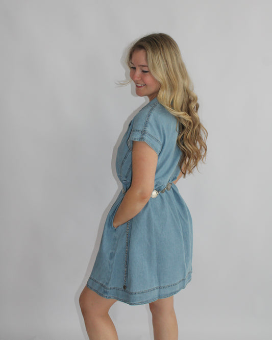 Babydoll Blue Denim Mini Dress