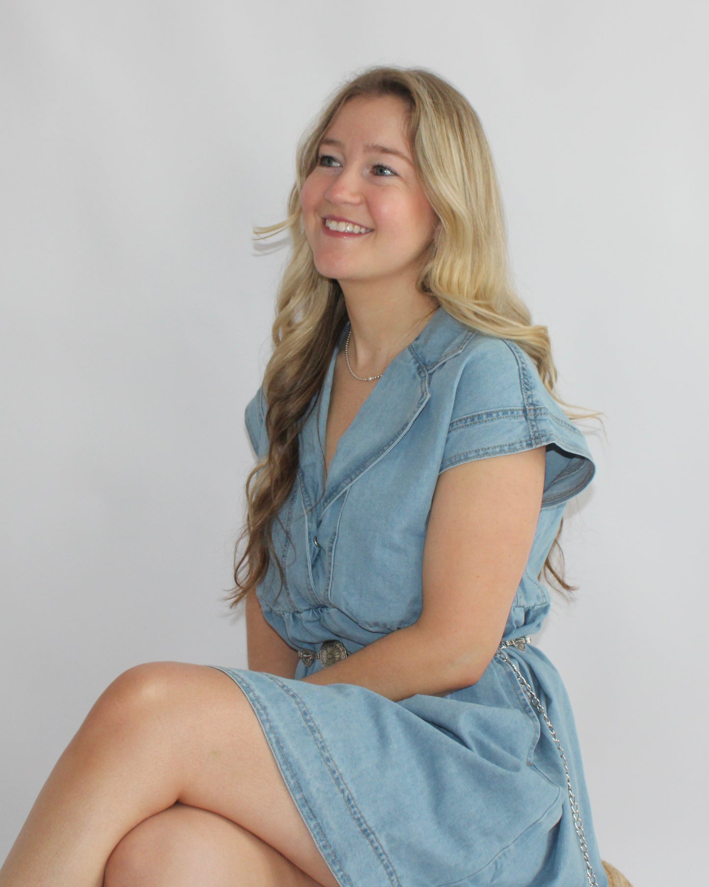 Babydoll Blue Denim Mini Dress