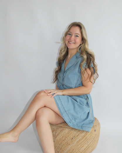 Babydoll Blue Denim Mini Dress
