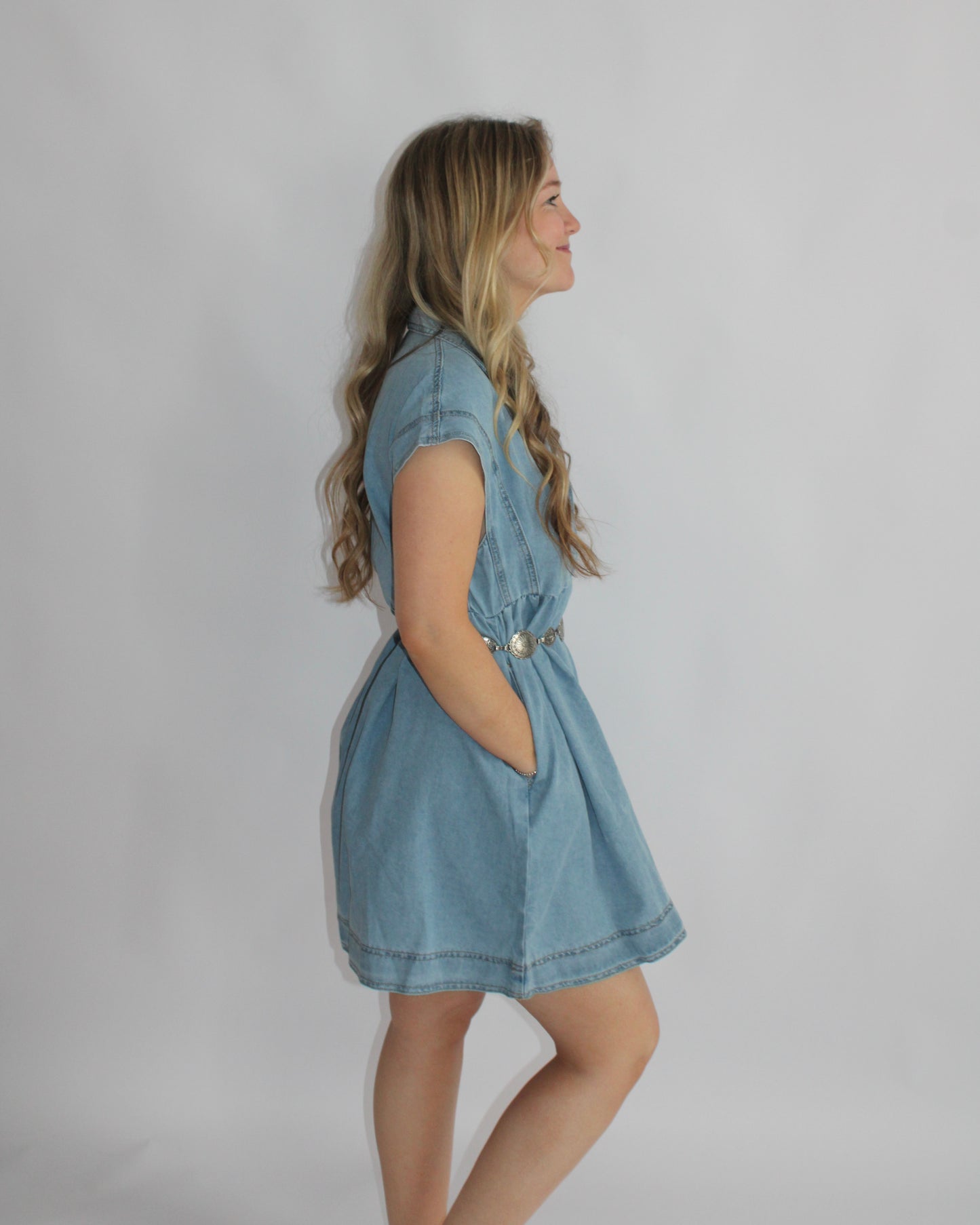 Babydoll Blue Denim Mini Dress
