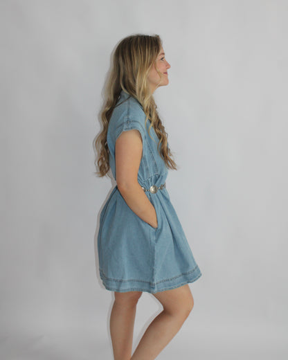 Babydoll Blue Denim Mini Dress