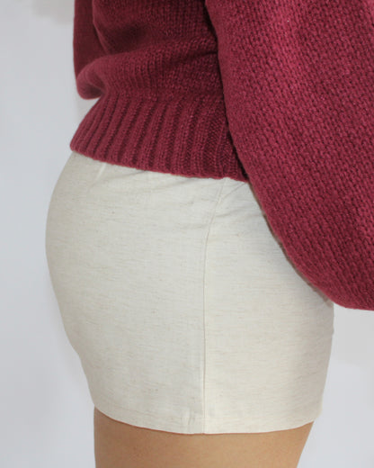 Natural Linen Drawstring Shorts