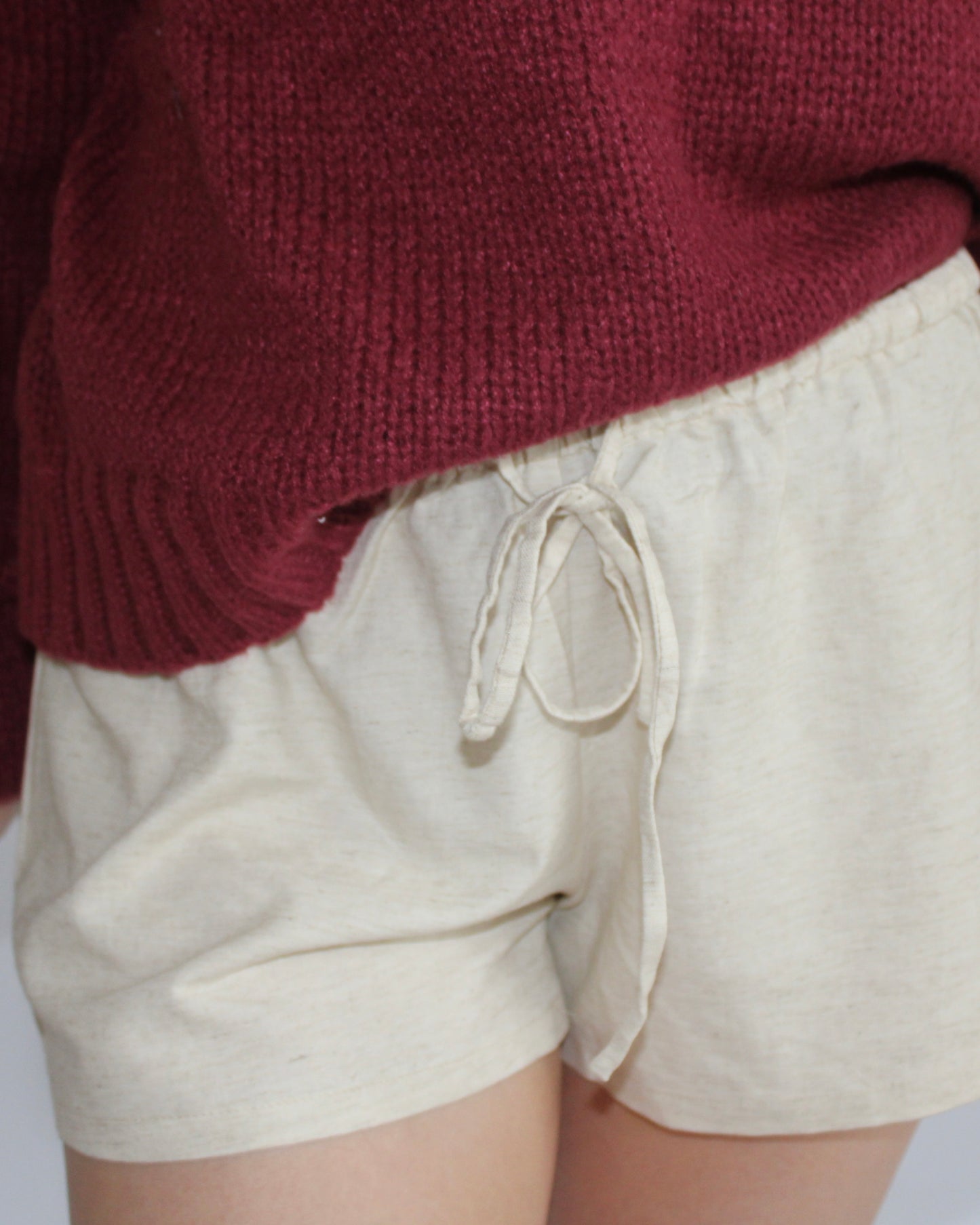 Natural Linen Drawstring Shorts